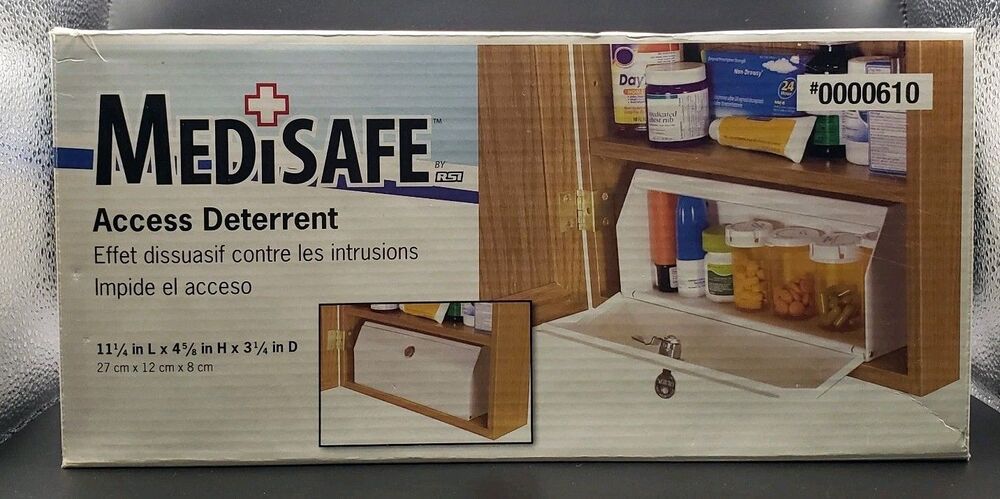 MediSafe Access Theft Deterrent Prescription Medicine Lock Box W-Keys New in Box